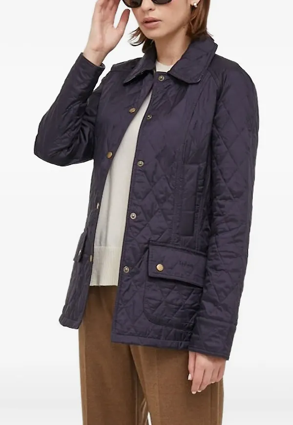 Barbour quiltad vadderad jacka med diamantmönster - Blå