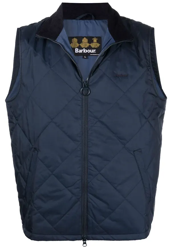 Barbour quiltad väst med dragkedja - Blå