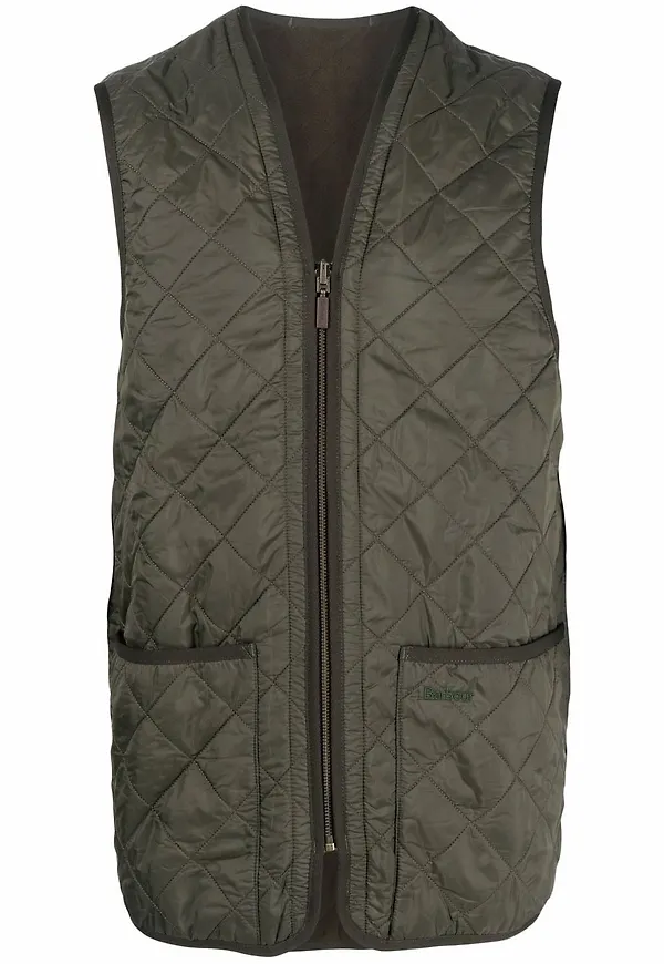 Barbour quiltad väst med ficka - Grön