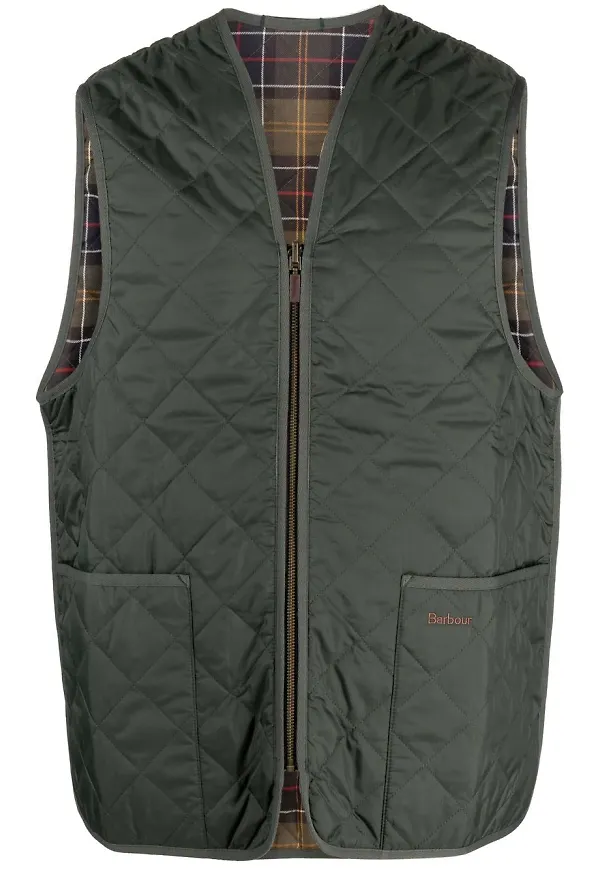 Barbour quiltad väst med ficka - Grön