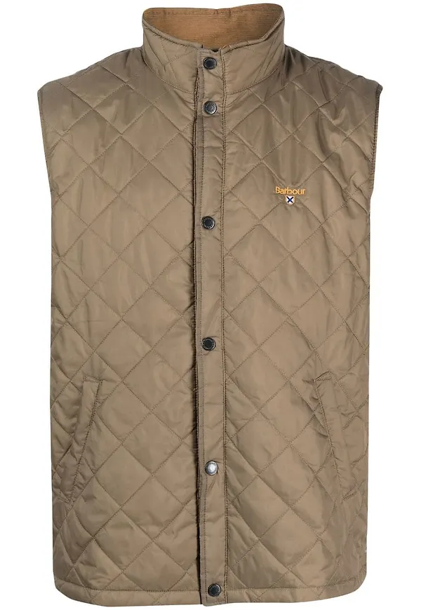 Barbour quiltad väst med hög krage - Brun