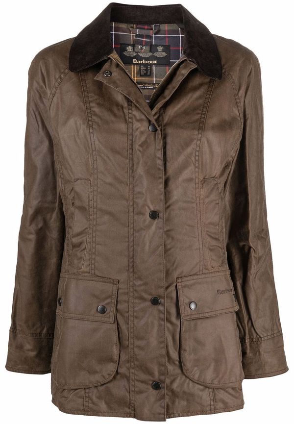 Barbour regnkappa med vaxad krage - Brun
