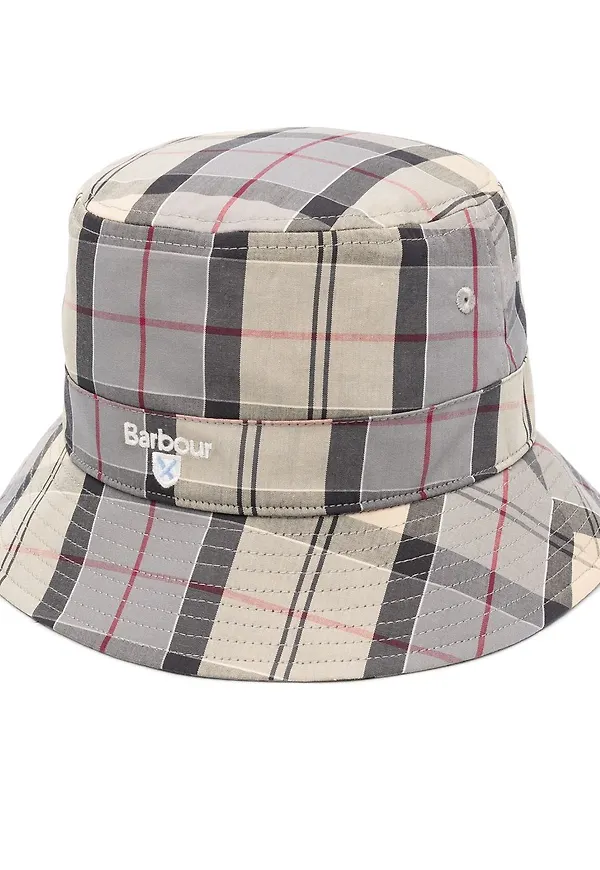 Barbour rutig fiskehatt - Grå