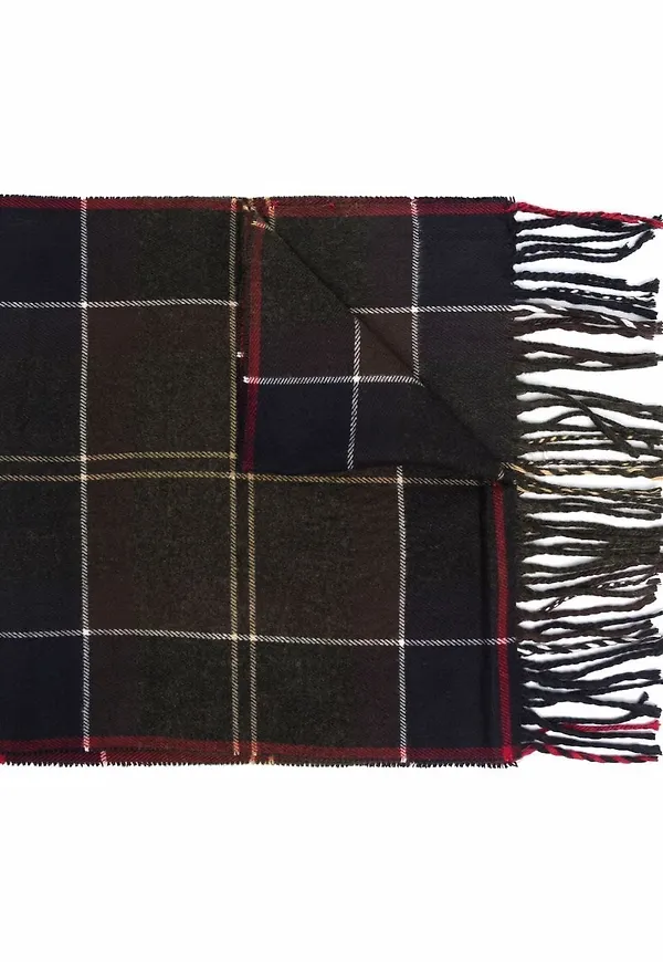Barbour rutig halsduk med fransar - Blå
