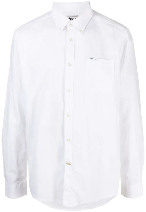 Barbour skjorta med bröstficka - Vit