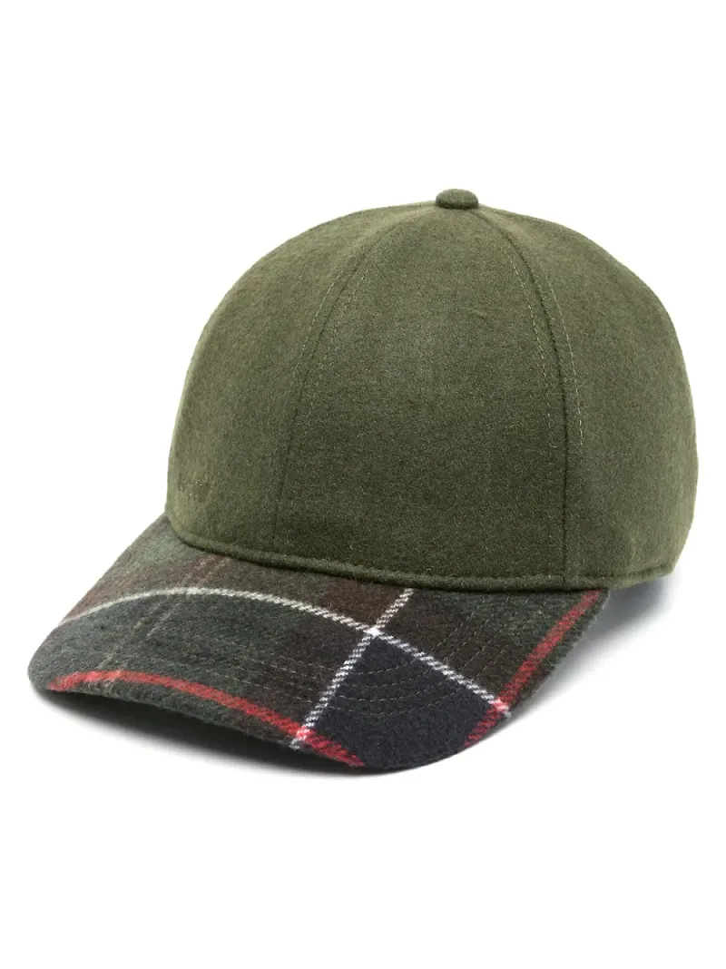 Barbour skotskrutig basebollkeps med logotyp - Grön