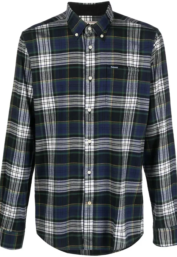 Barbour skotskrutig långärmad skjorta - Blå