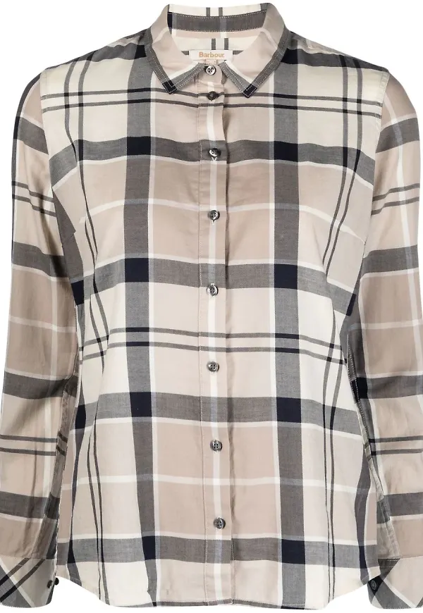 Barbour skotskrutig långärmad skjorta - Neutral