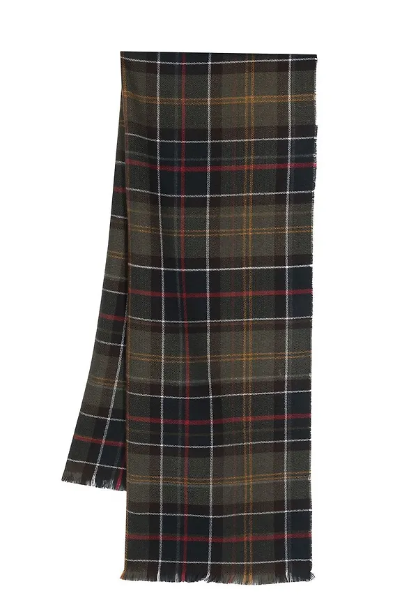 Barbour skotskrutig stickad halsduk - Grön