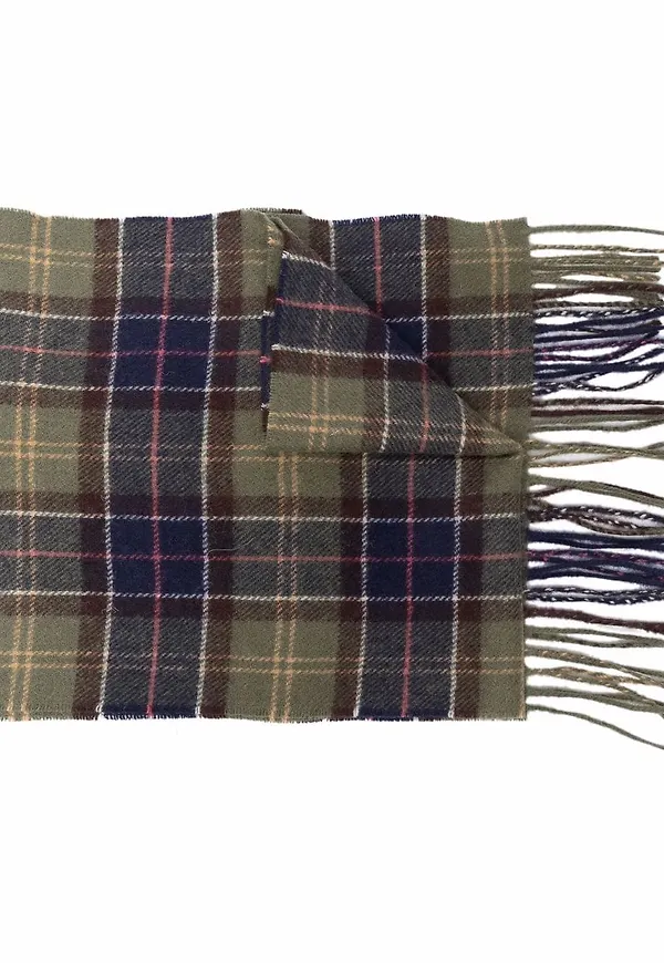 Barbour skotskrutig stickad halsduk - Grön