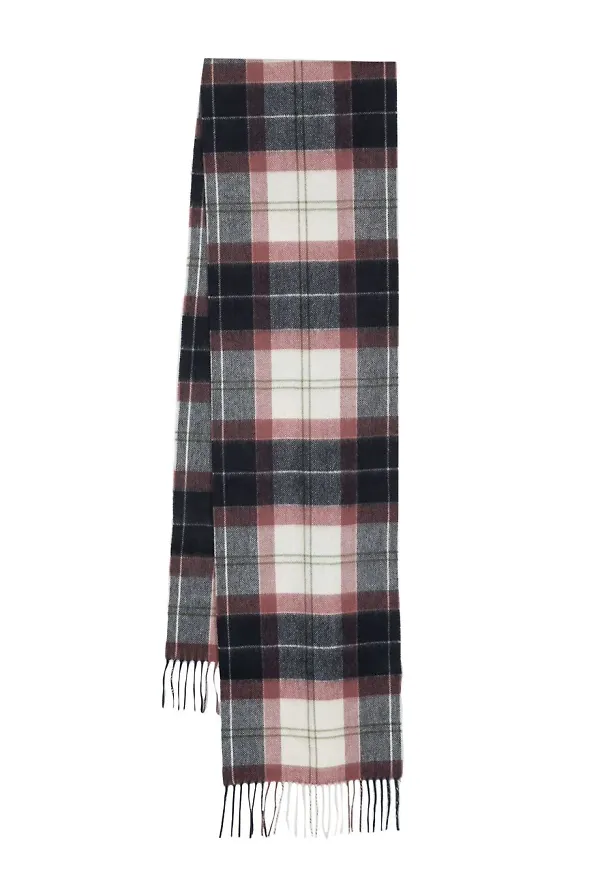 Barbour skotskrutig stickad halsduk - Rosa