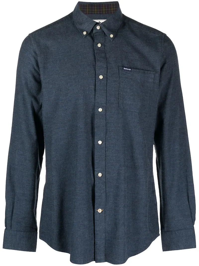 Barbour skräddad skjorta med logotypmärke - Blå