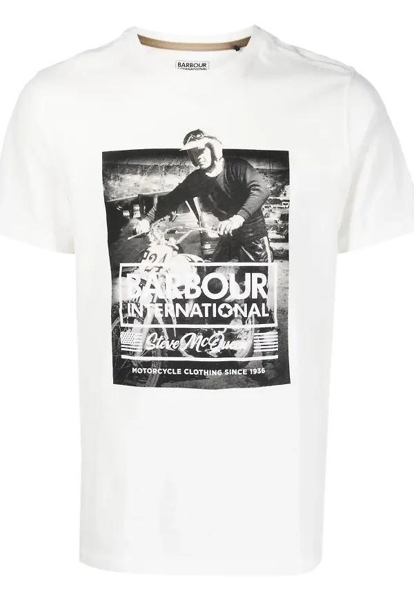 Barbour t-shirt med grafiskt tryck - Vit
