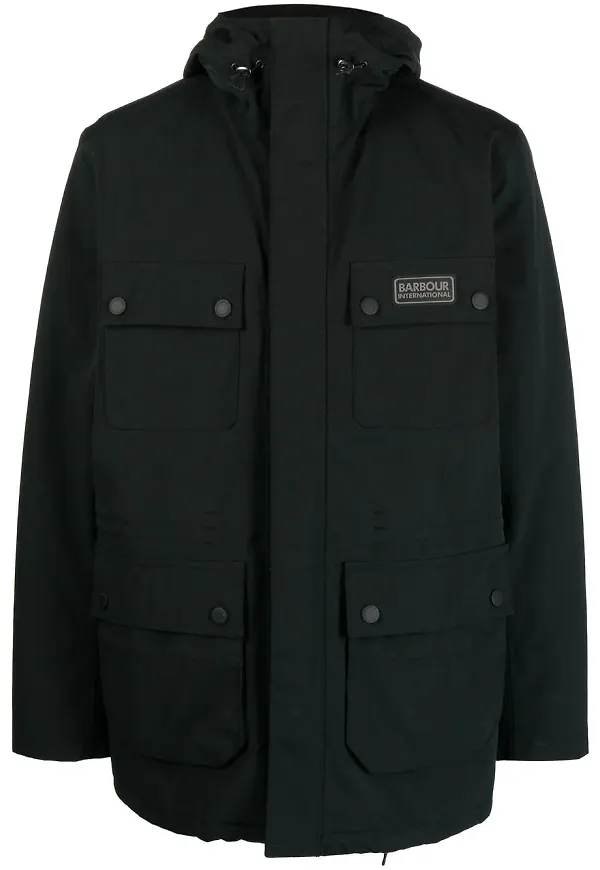 Barbour vadderad jacka med logotypmärke - Svart