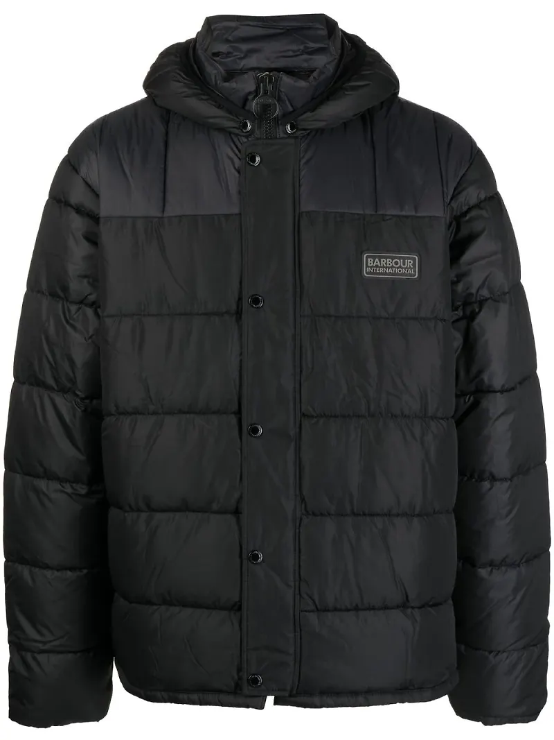 Barbour vadderad jacka med logotypmärke - Svart