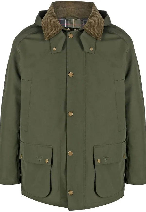 Barbour vaxrock med huva - Grön