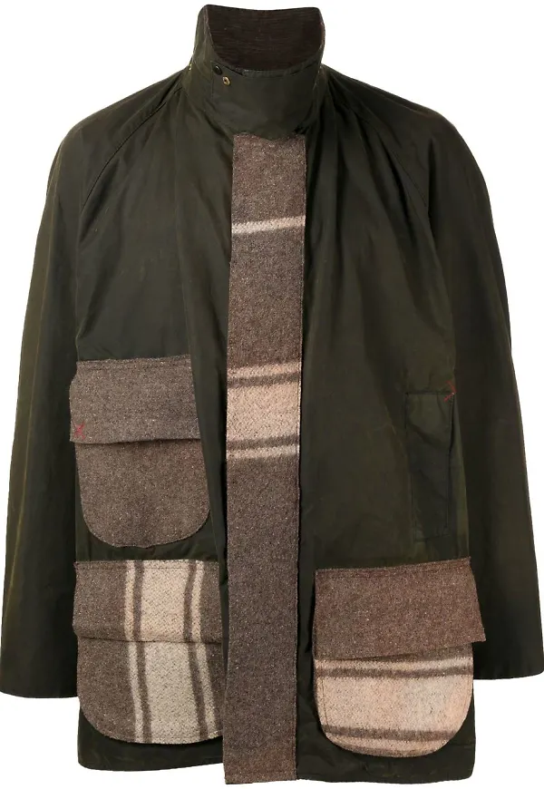 Barbour vindjacka med kontrasterande ficka - Grön