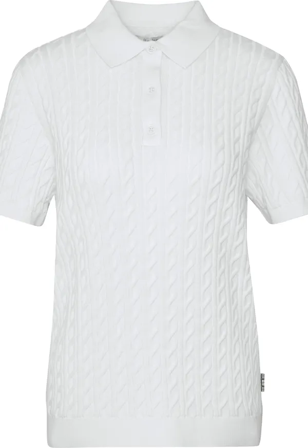 Barbour Women's Barbour Hartland Knitted Polo Jumper Cloud