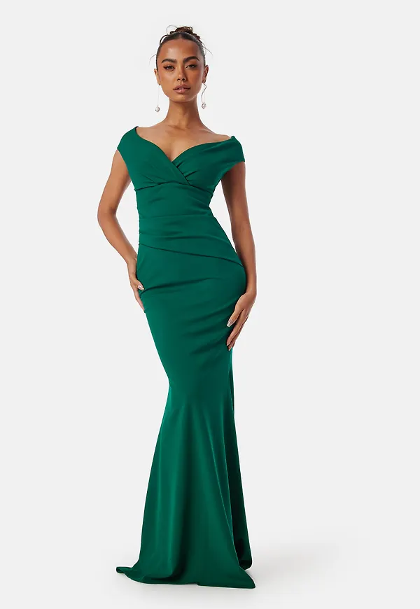 Bardot Pleat Maxi Dress