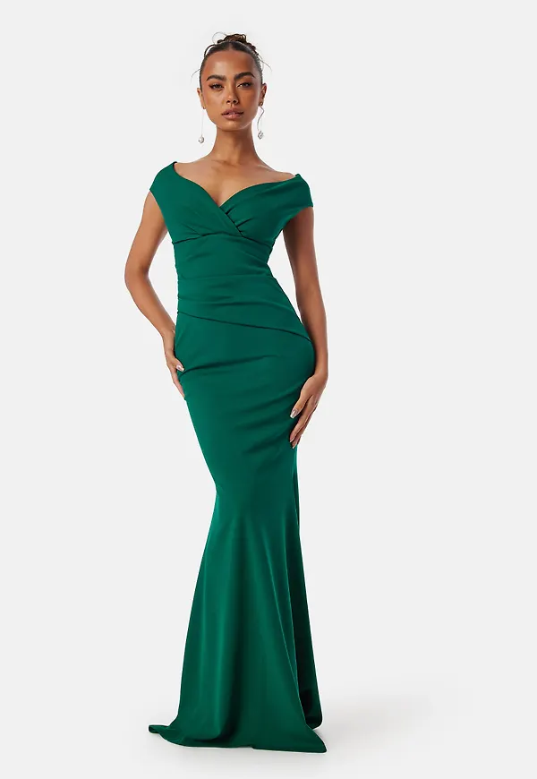 Bardot Pleat Maxi Dress