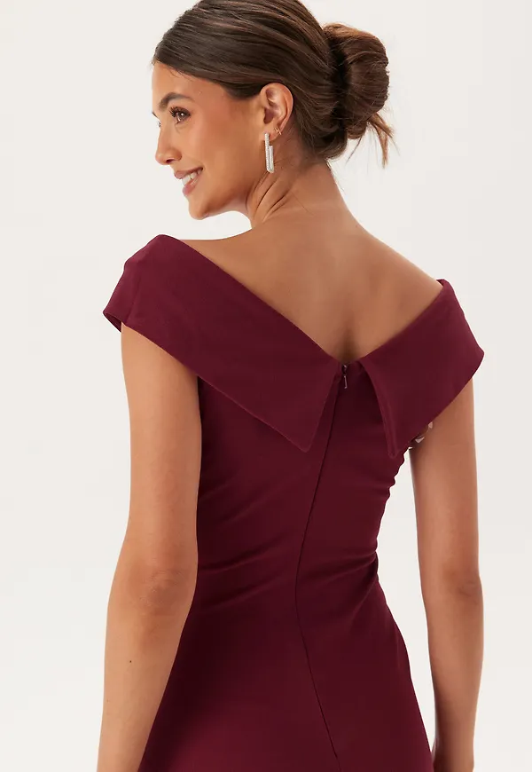 Bardot Pleat Maxi Split Dress
