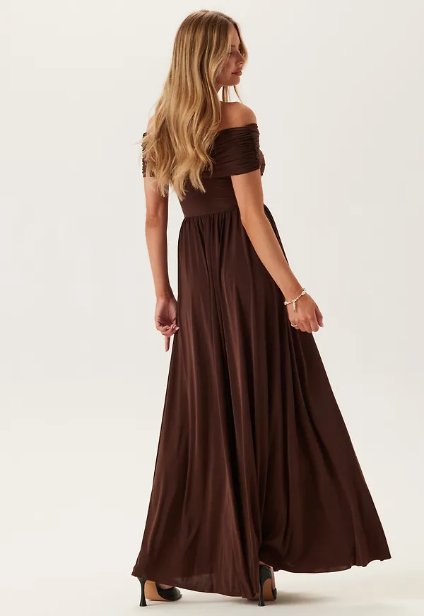 Bardot Rouched Maxi Split Dress