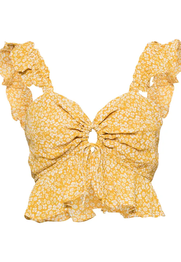 Bardot Topp saffran / vit