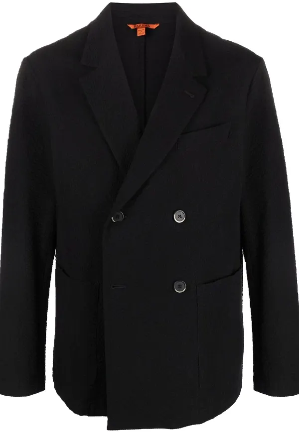 Barena dubbelknäppt figursydd blazer - Svart