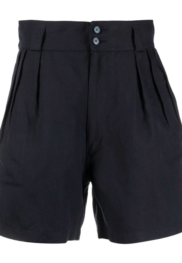 Barena plisserade shorts med hög midja - Blå