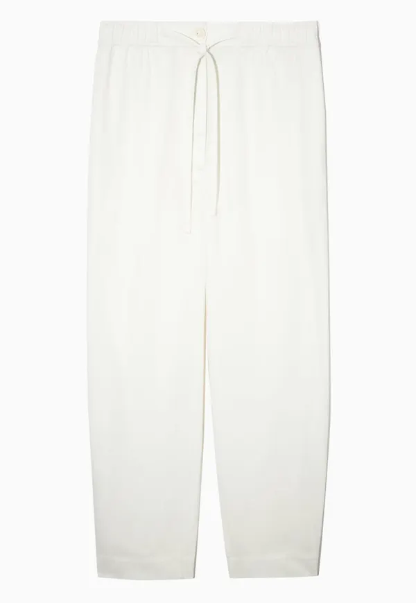 BARREL-LEG DRAWSTRING TROUSERS