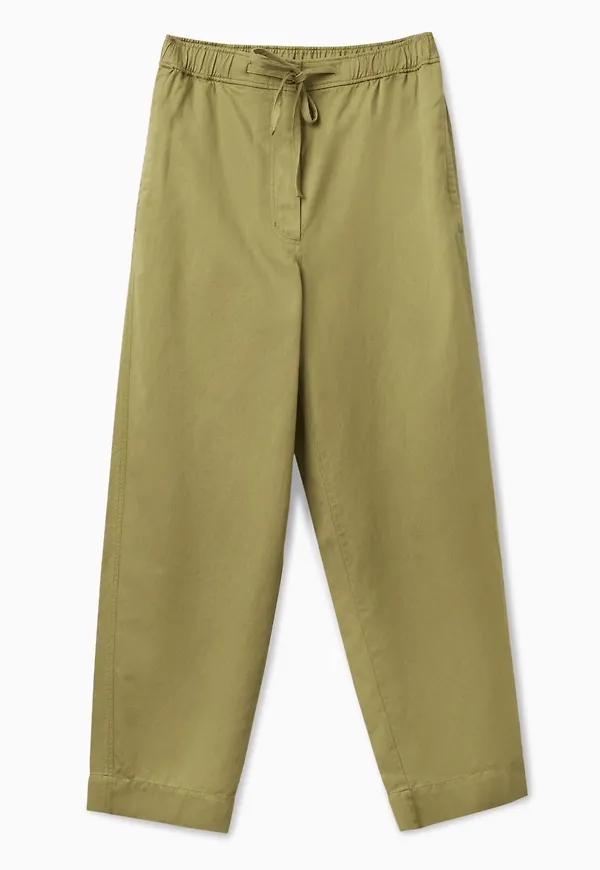 BARREL-LEG DRAWSTRING TROUSERS
