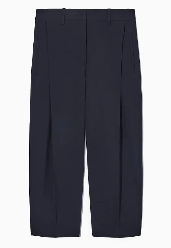 BARREL-LEG WOOL TROUSERS