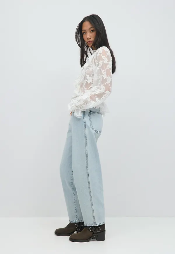 Gina Tricot - Barrel jeans - highwaist jeans - Blå - 32 - Dam