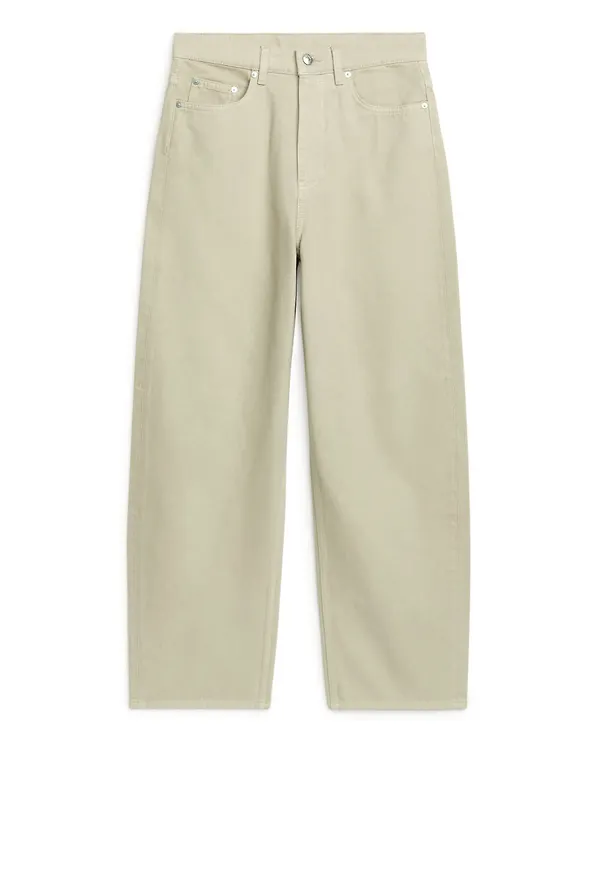 BARREL LEG Non-Stretch Jeans - Green
