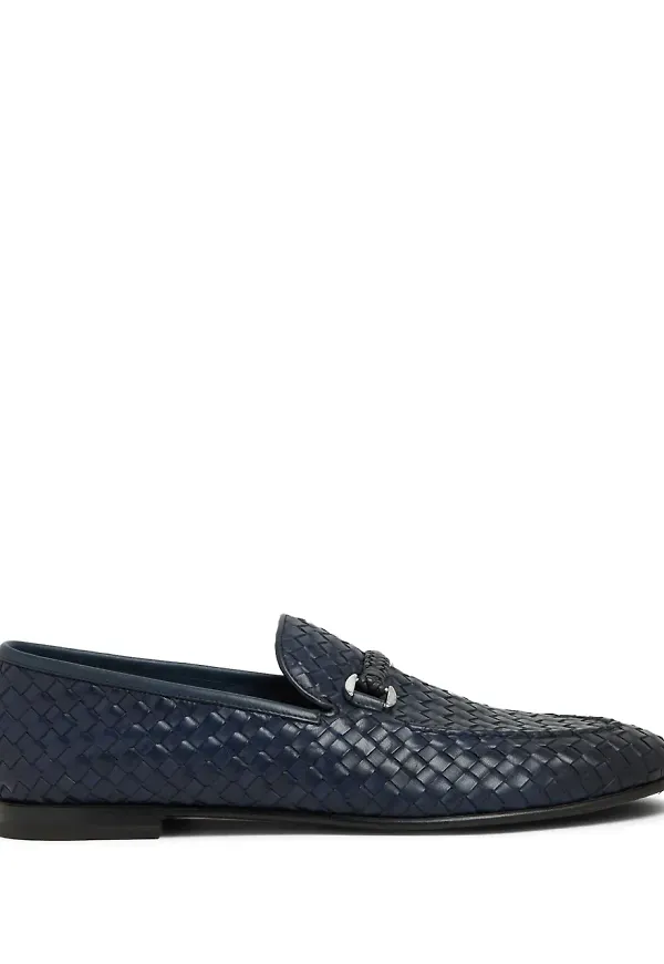 Barrett vävda läderloafers - Blå