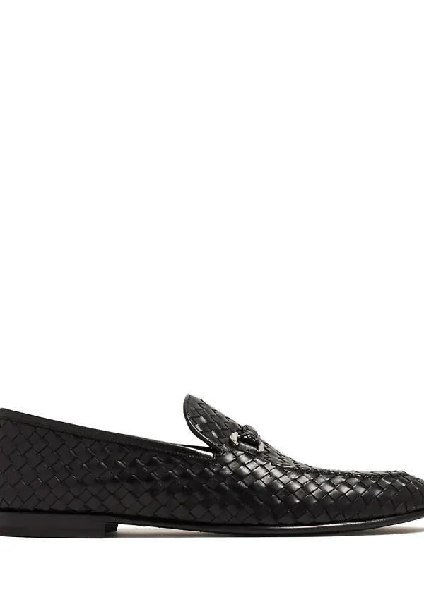 Barrett vävda läderloafers - Svart