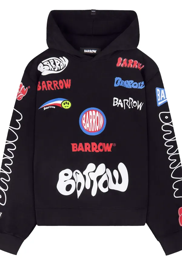 BARROW Fake Patch hoodie - Svart