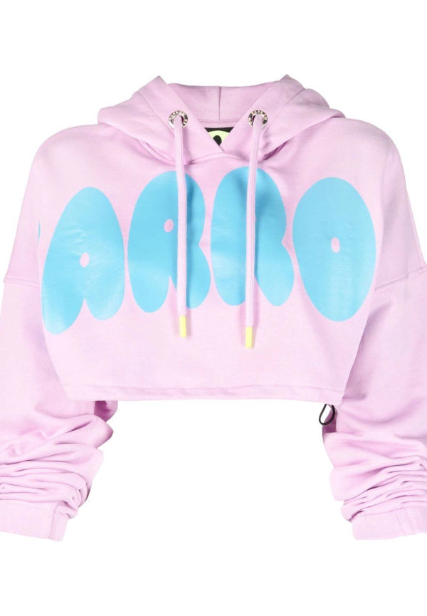 BARROW kort hoodie med logotyp - Rosa