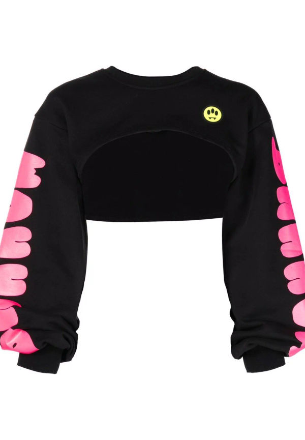 BARROW långärmad sweatshirt med korsett-stil - Svart