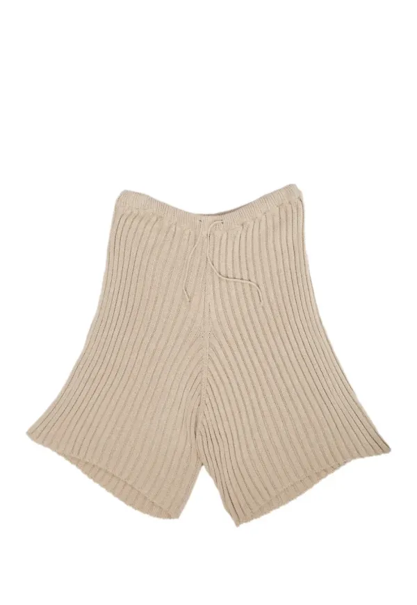 Baserange Kai ribbstickade shorts - Neutral