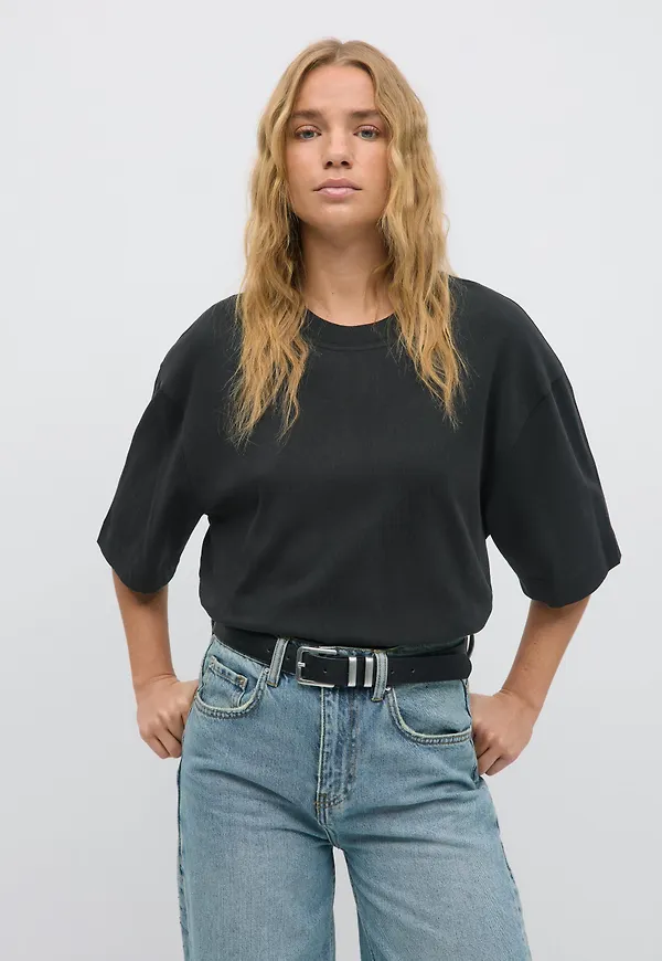Gina Tricot - Basic boxy tee - t-shirts - Svart - XXS - Dam