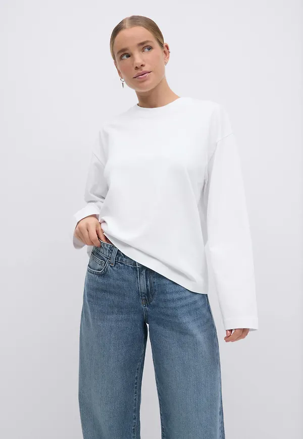 Gina Tricot - Basic long sleeve tee - Långärmade toppar - Vit - XS - Dam