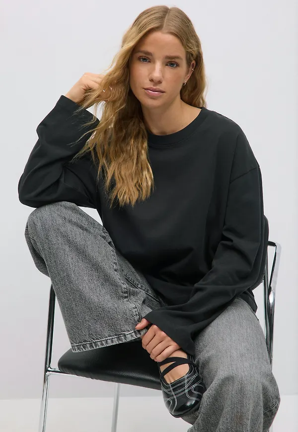 Gina Tricot - Basic long sleeve tee - Långärmade toppar - Svart - XS - Dam