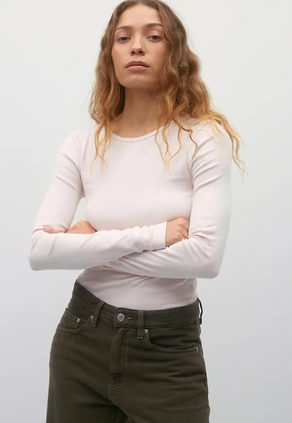 Gina Tricot - Basic long sleeve top - Långärmade toppar - Rosa - XXS - Dam