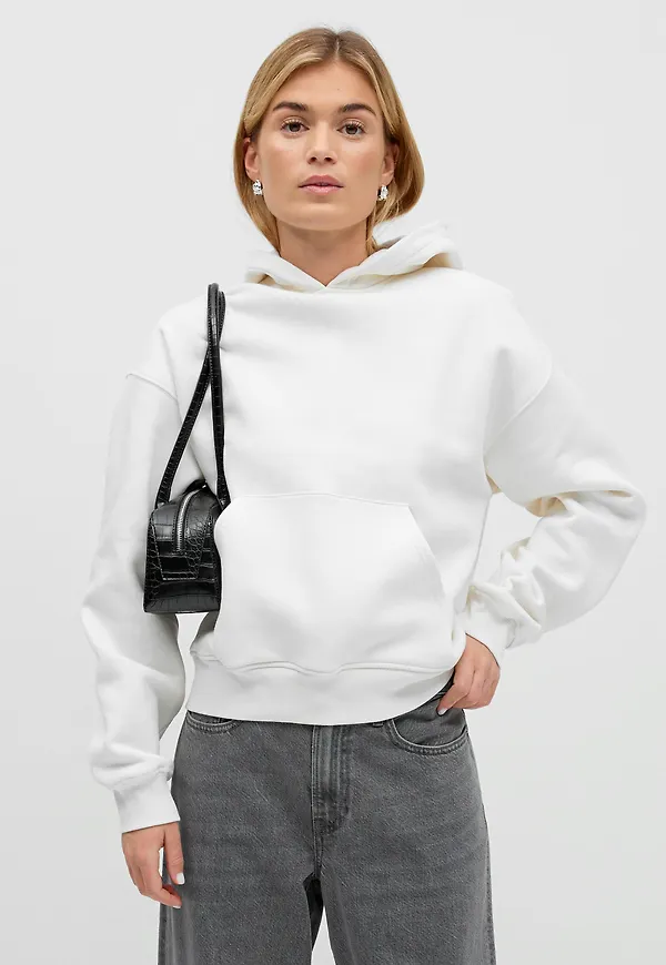 Gina Tricot - Basic original hoodie - hoodies - Vit - XXS - Dam