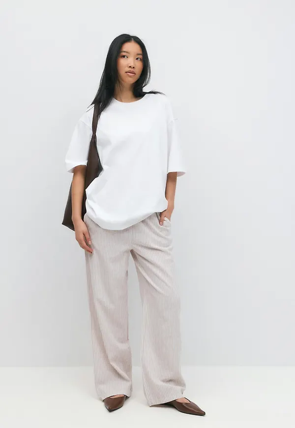 Gina Tricot - Basic oversized tee - t-shirts - Vit - XS - Dam