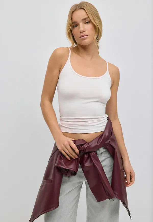 Gina Tricot - Basic strap singlet - linnen - Rosa - XXS - Dam