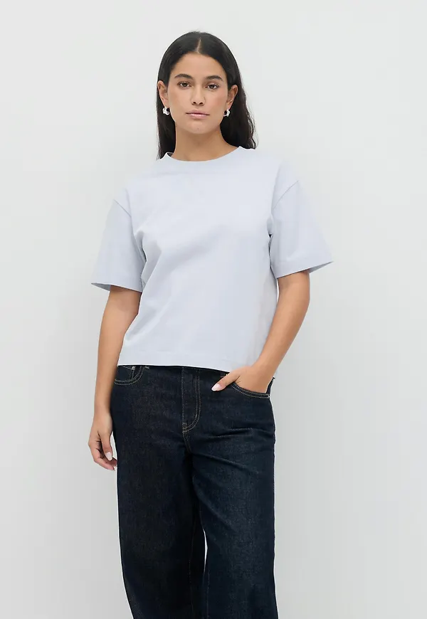 Gina Tricot - Basic tee - t-shirts - Blå - XXS - Dam