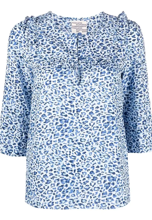 Baum Und Pferdgarten Maple leopardmönstrad blus - Blå