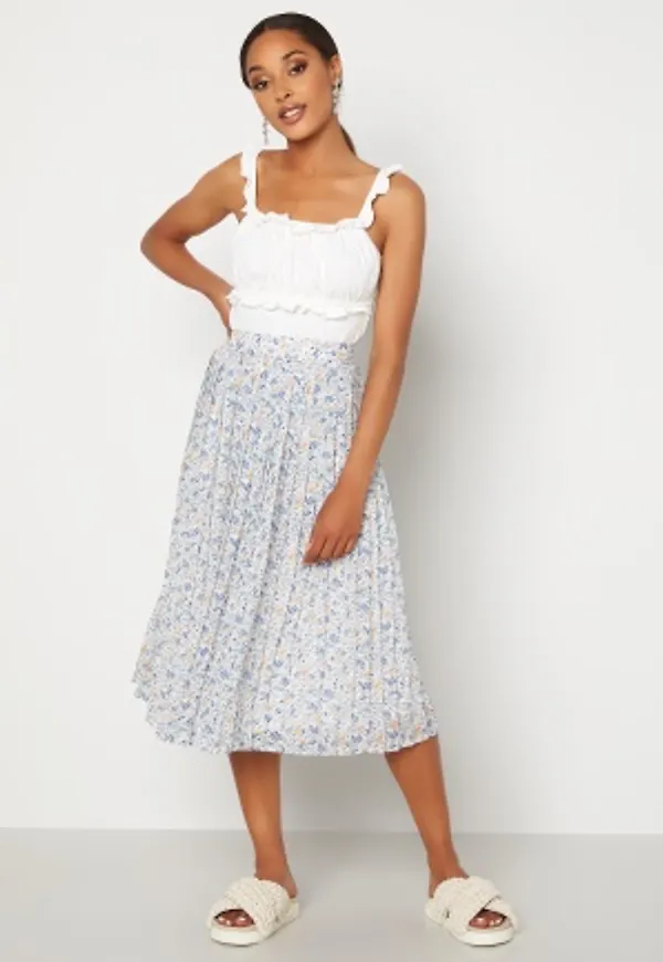 VILA Blossoms Plisse Skirt Cloud Dancer 42